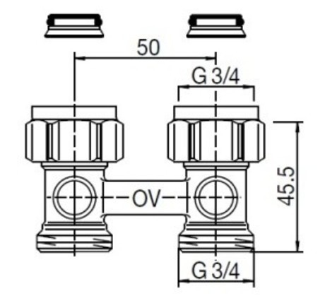 VENTIL RAD. RAVNI 3/4" DVOCEVNI OVENTROP 1015813