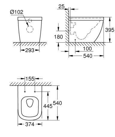 WC ŠKOLJKA GROHE 39339000 TALNA EUROCERAMIC