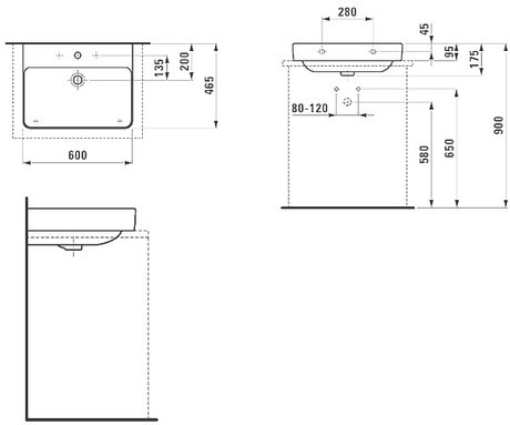 UMIVALNIK PRO S 60*46,5 8.1696.3.000.104.1 LAUFEN