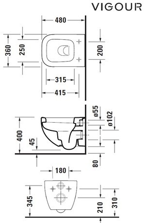 WC ŠKOLJKA DERBY COMPACT VISEČA 2569090000 VIGOUR