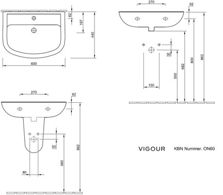 UMIVALNIK VIGOUR ONE 60 60*45 FS11101B100004 ON60