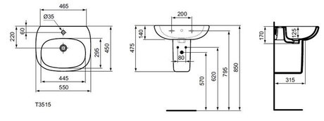 UMIVALNIK TESI 55 T351501 IDEAL STANDARD