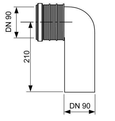 ODVODNO KOLENO ZA WC 90 9820135 TECE
