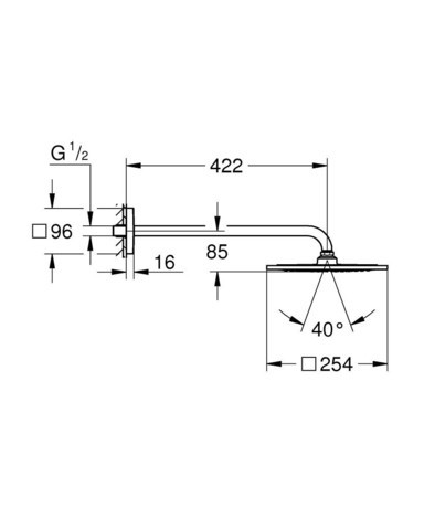 PRHA GROHE 26259 000 RAINSHOWER F 254*254