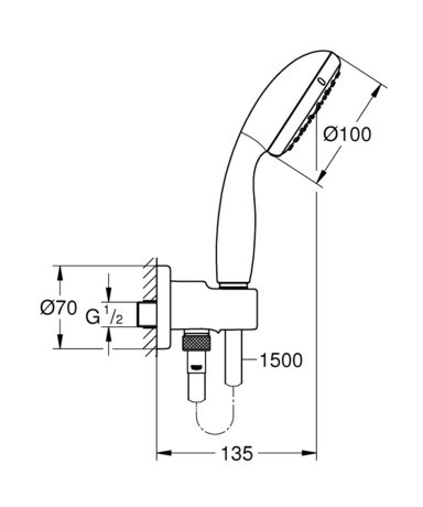 PRHA GROHE 26406 001 TEMPESTA 100 II S KOL/DRŽ