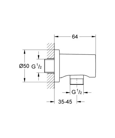 KOLENO GROHE 27057 000 RAINSHOWER 1/2"