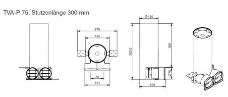 PREZRA. KOMORA TVA-P 2*75 DN125, 300mm 990326125