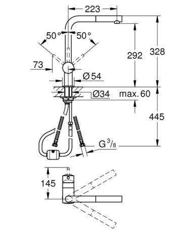 PIPA GROHE 32168 000 MINTA KUHINJSKA IZVLEČNA