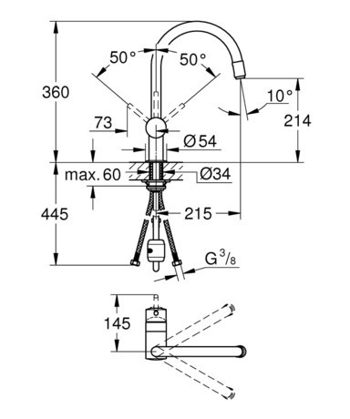 PIPA GROHE 32918 000 MINTA KUHINJSKA IZVLEČNA