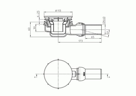 HL 521 SIFON ZA TUŠ DN40