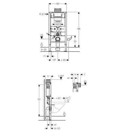 GEBERIT 111.038.00.1 DUOFIX WC H=98cm