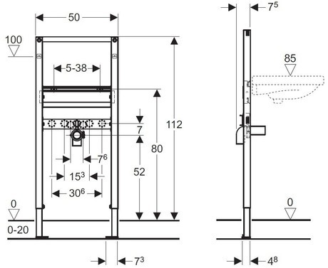 GEBERIT 111.436.00.1 DUOFIX ZA UMIVALNIK H112