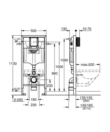 KOTLIČEK GROHE 38528 001 RAPID SL NOVI ZA KNAUF