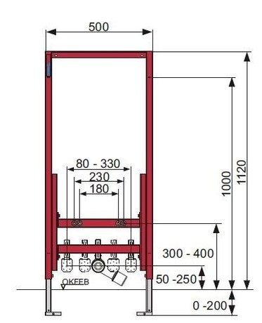 MODUL ZA BIDE SUHOMONT. 9330000 TECEPROFIL H=112