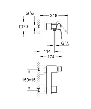 PIPA GROHE 23145 000 EUROCUBE ZA TUŠ