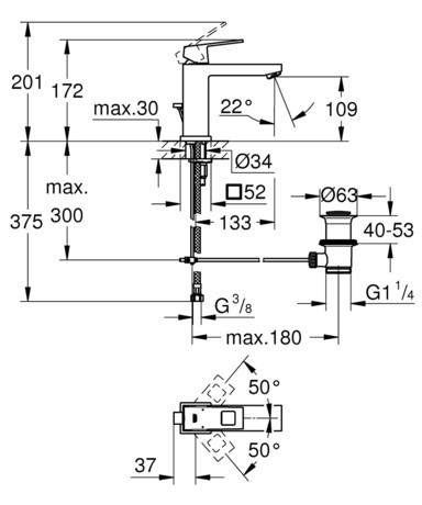 PIPA GROHE 23445 000 EUROCUBE ZA UMIV. M-SIZE