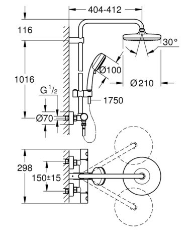 PIPA GROHE 27922 001 TEMPESTA COS. 210 ZA TUŠ