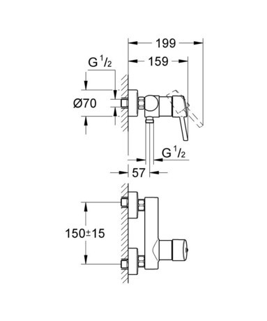 PIPA GROHE 32210 001 CONCETTO ZA TUŠ