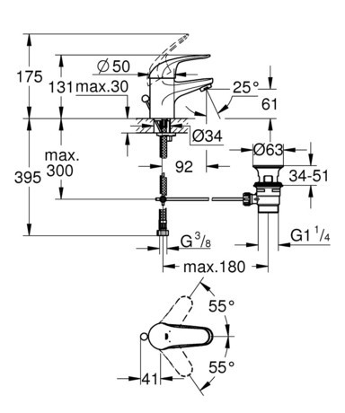 PIPA GROHE 23262 000 EUROECO UMIVALNIK