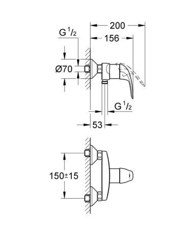 PIPA GROHE 32740 000 EUROECO TUŠ