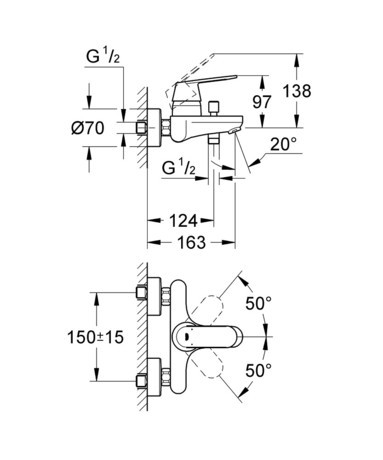 PIPA GROHE 32831 000 EUROSMART COSMO. ZA KAD