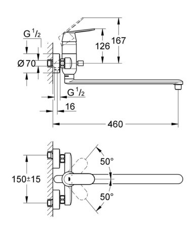 PIPA GROHE 32847 000 EUROSMART COSMO. KAD/TUŠ