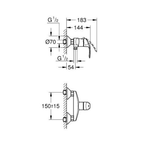 PIPA GROHE 33555 002 EUROSMART ZA TUŠ