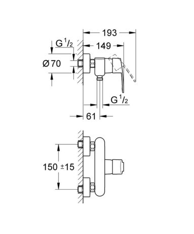 PIPA GROHE 33590 002 EUROSTYLE COSMO. ZA TUŠ