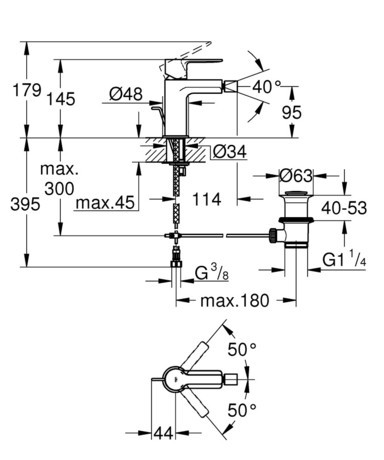 PIPA GROHE 33848 001 LINEARE ZA BIDE