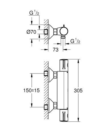 PIPA GROHE 34558 000 GTM 800 ZA TUŠ