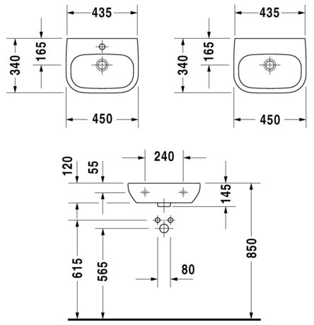 UMIVALNIK D-CODE 45 MED. 07074500702 DURAVIT brez