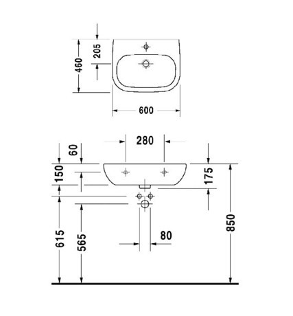 UMIVALNIK D-CODE 60 MED. 23116000002 DURAVIT