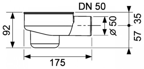 SIFON KANALETE DN50 650001 TECE 0,8l/s 92mm