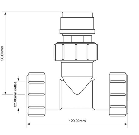 ODZRAČNIK VP 32 T fi32 HORIZONTAL. McALPINE