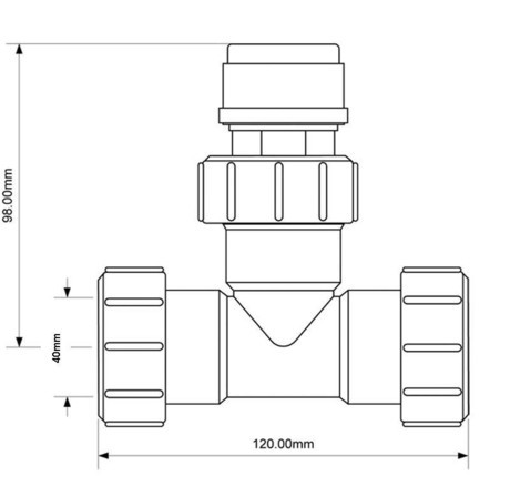 ODZRAČNIK VP 40 T fi40 HORIZONTAL. McALPINE