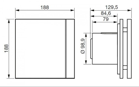 VENTILATOR SILENT 100 CRZ DESIGN 3C S&P DN 100