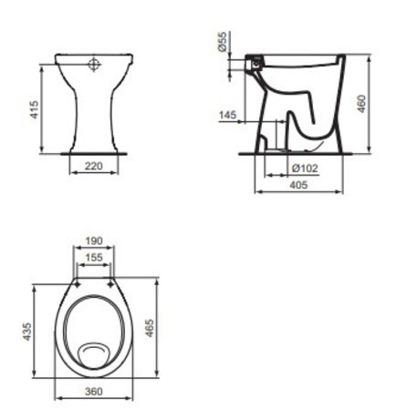 WC ŠKOLJKA EUROVIT POVIŠ SIMPLON V311701 IS H45cm