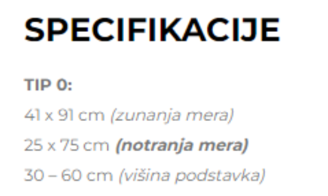 PODSTAVEK AB ZA TČ 41*91*40 TIP 0