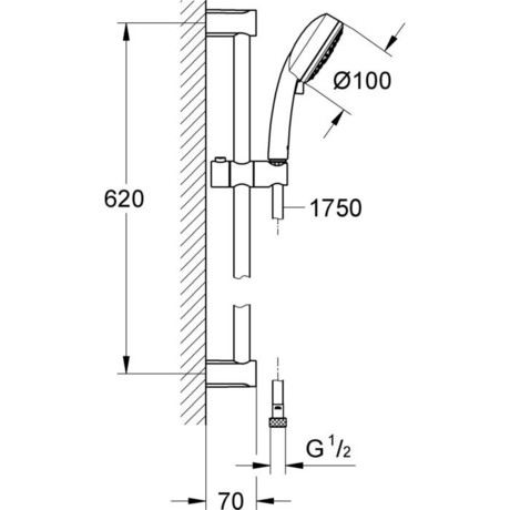 KONZOLA GROHE 27579 002 TEMPESTA COS. 100 NEW III