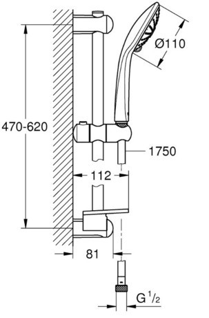 KONZOLA GROHE 27243 001 EUPHORIA 110 KPL 60cm