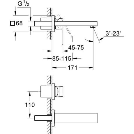 PIPA GROHE 19895 AL0 EUROCUBE UMIV STENSKA