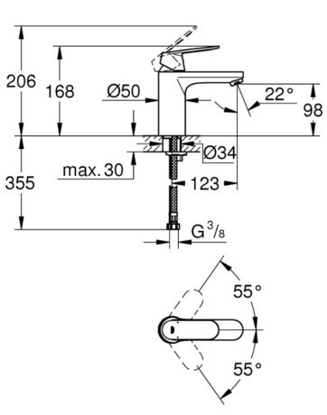 PIPA GROHE 23327 000 EUROSMART COS. M BREZ SIF