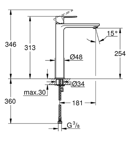 PIPA GROHE 23405 001 LINEARE XL VIS.ZA UMIVAL.