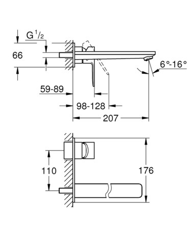 PIPA GROHE 23444 001 LINEARE ZA UMIV STENSKA