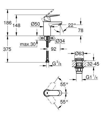 PIPA GROHE 23925 000 EUROSMART COSMO ZA UMIV S