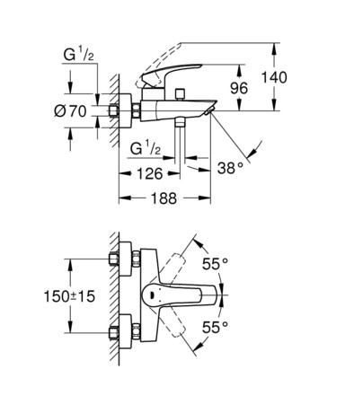 PIPA GROHE 33300 003 EUROSMART ZA KAD