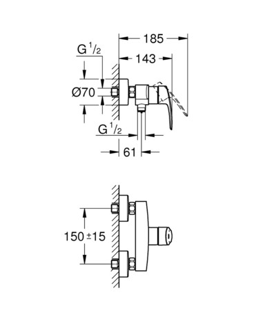 PIPA GROHE 33555 003 EUROSMART ZA TUŠ