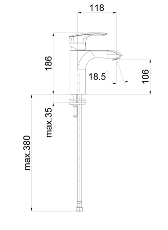 PIPA UNITAS 00088B ELITE ZA UMIVALNIK ČRNA e10B