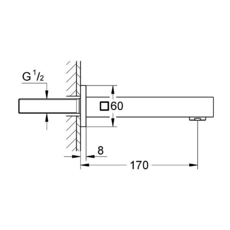 IZLIV GROHE 13303 000 EUROCUBE 170 mm