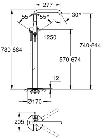 PIPA GROHE 23491 001 ESSENCE STOJEČA ZA KAD